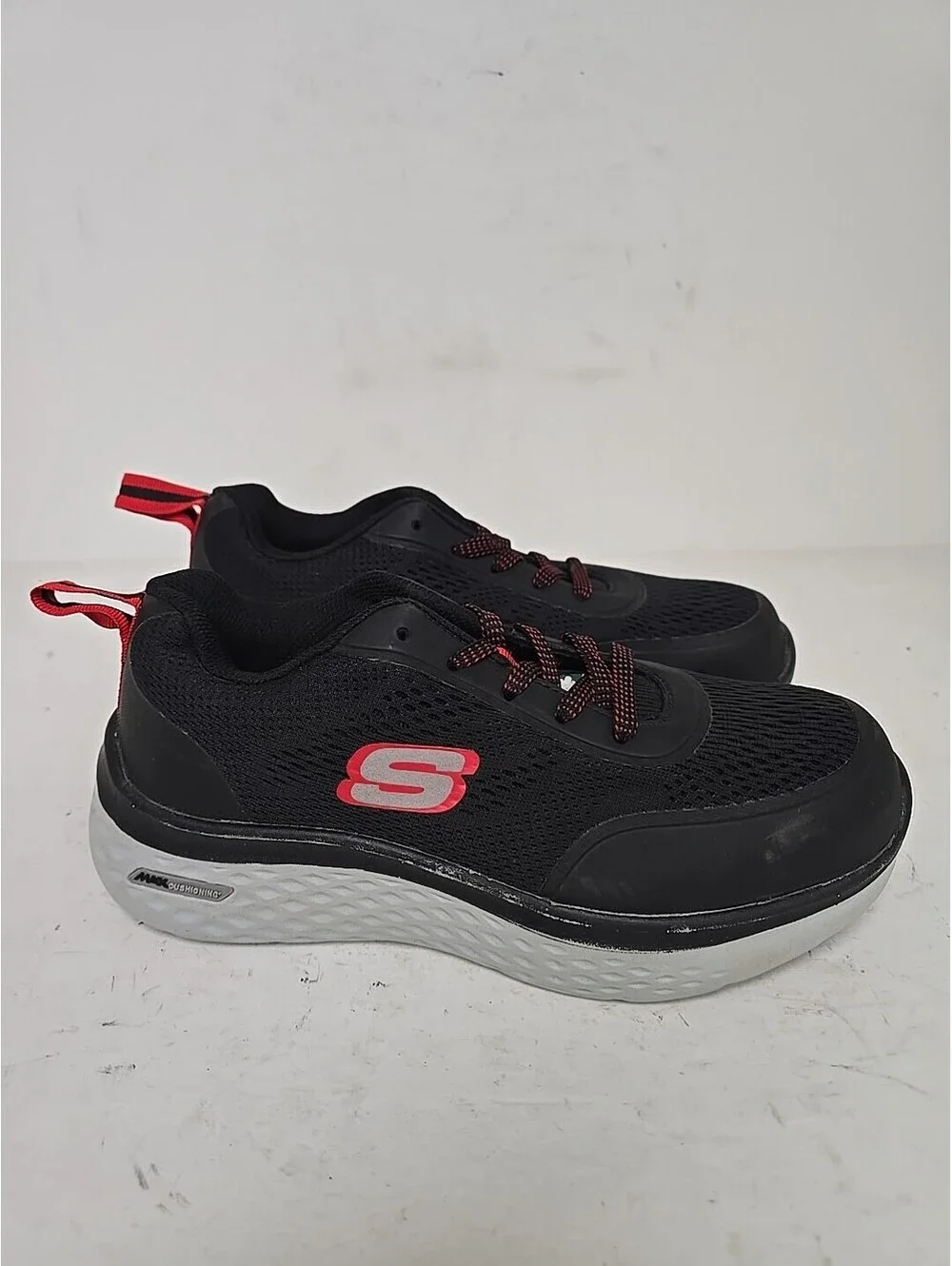 Skechers Women's Steel Toe Steel Plate Athletic Work Shoes 99997000 Black Red 6M